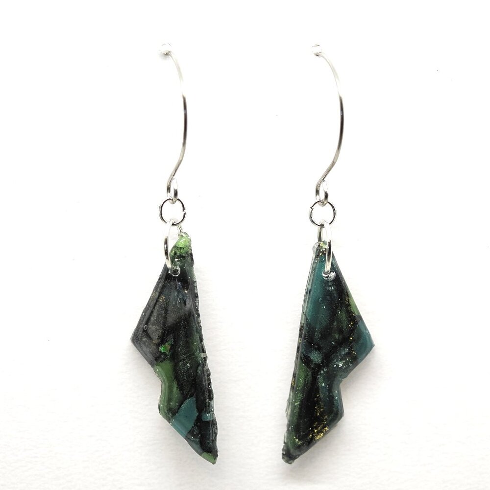 Green Geo Earrings